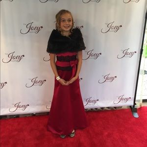 Stunning Dress and Black Faux Fur Cape